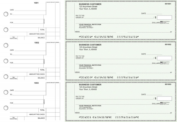 Green Safety Standard Counter Signature Business Checks
