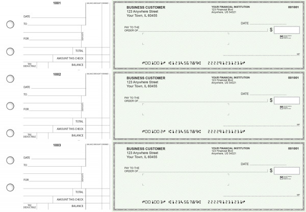 Green Safety Standard Mailer Business Checks