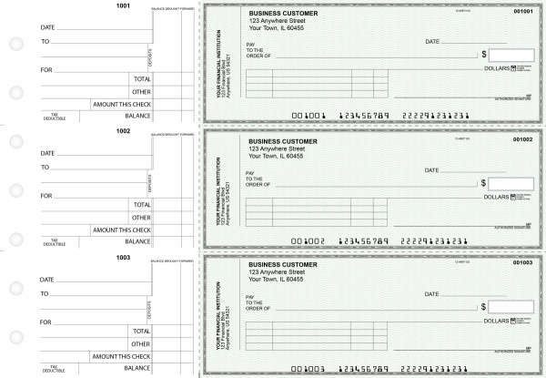Green Safety Standard Invoice Business Checks