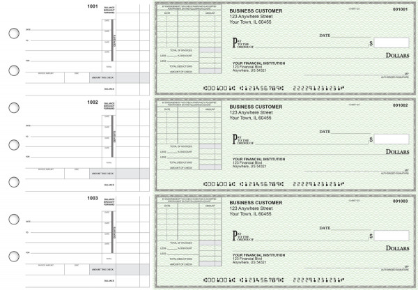 Green Safety Itemized Invoice Business Checks
