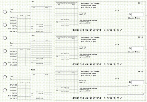 Green Knit General Itemized Invoice Business Checks