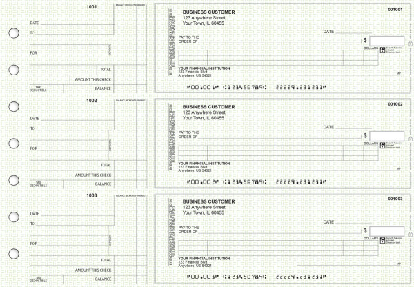 Green Knit Standard Itemized Counter Signature Business Checks