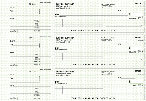 Green Knit Itemized Payment Business Checks