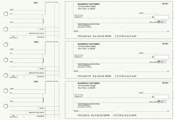 Green Knit Standard Counter Signature Business Checks