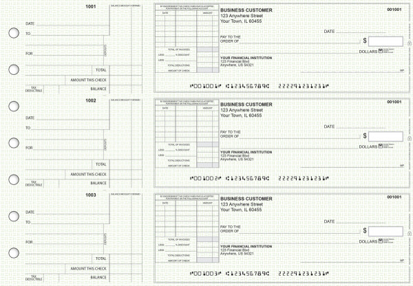 Green Knit Standard Itemized Invoice Business Checks
