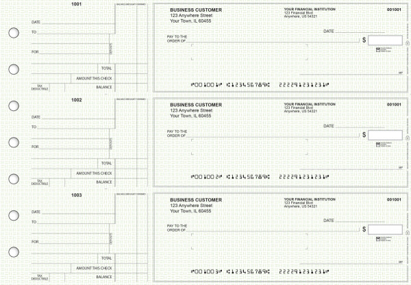 Green Knit Standard Mailer Business Checks