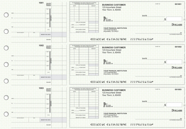 Green Knit Itemized Invoice Business Checks