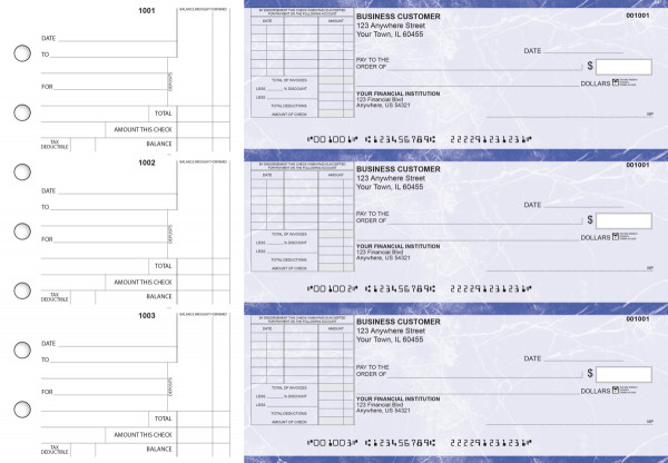 Blue Marble Standard Itemized Invoice Business Checks