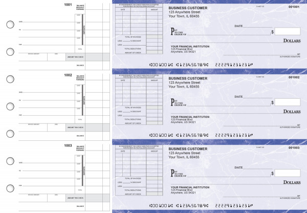 Blue Marble Itemized Invoice Business Checks