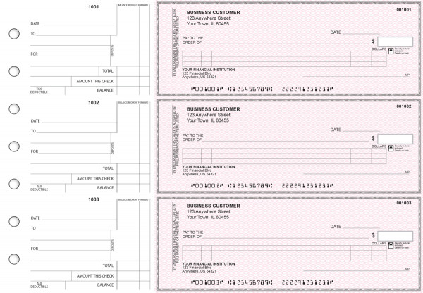 Pink Safety Itemized Counter Signature Business Checks