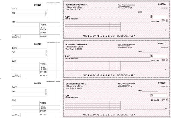 Pink Safety Itemized Payment Business Checks