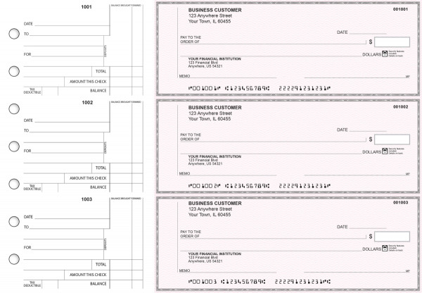 Pink Safety Standard Counter Signature Business Checks