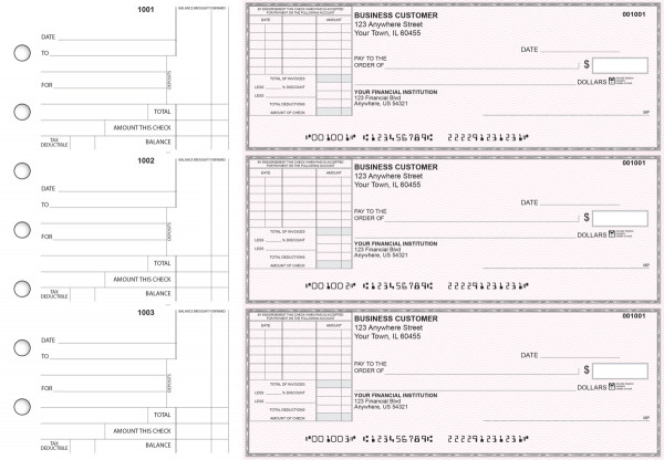 Pink Safety Standard Itemized Invoice Business Checks