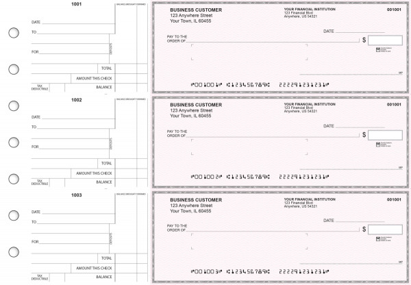 Pink Safety Standard Mailer Business Checks