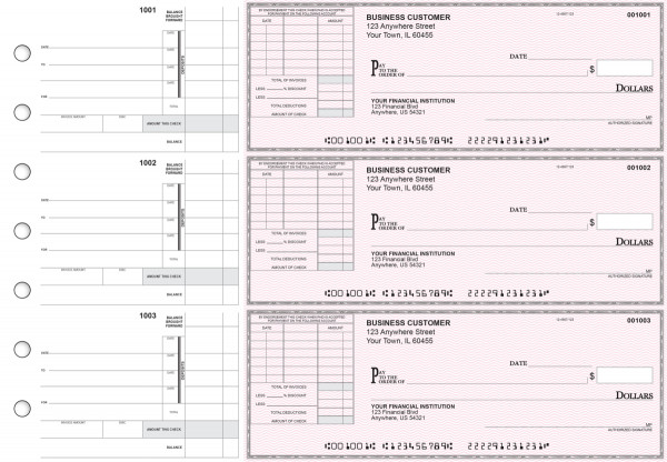 Pink Safety Itemized Invoice Business Checks