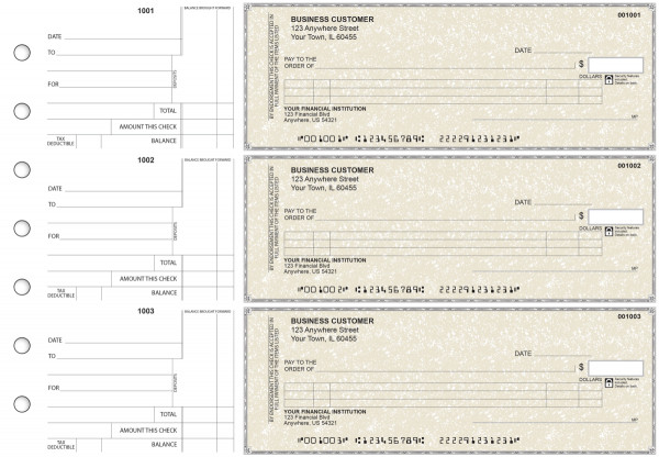 Tan Parchment Itemized Counter Signature Business Checks