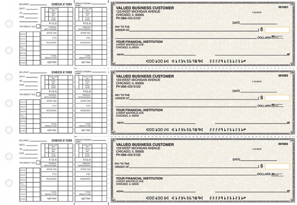 Tan Parchment Payroll Business Checks