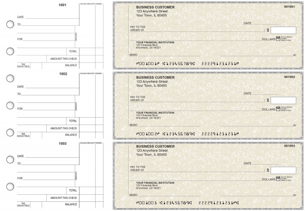 Tan Parchment Standard Counter Signature Business Checks
