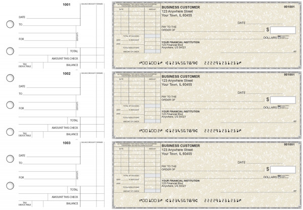 Tan Parchment Standard Itemized Invoice Business Checks