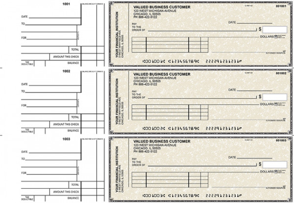 Tan Parchment Standard Invoice Business Checks