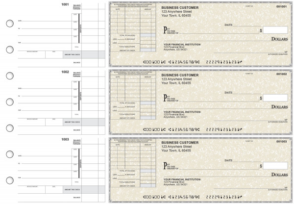 Tan Parchment Itemized Invoice Business Checks