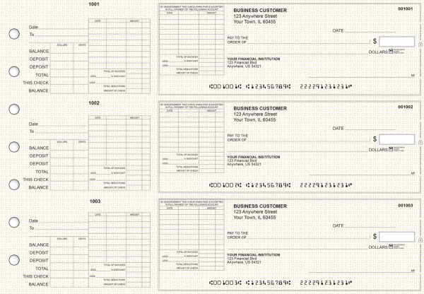 Tan Knit General Itemized Invoice Business Checks