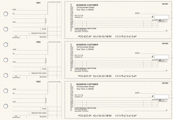 Tan Knit Standard Itemized Counter Signature Business Checks