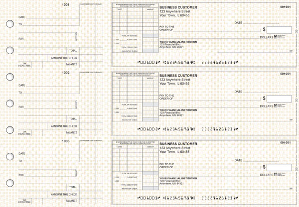 Tan Knit Standard Itemized Invoice Business Checks
