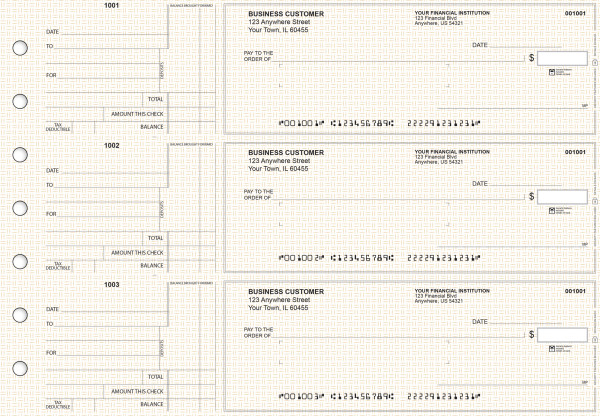 Tan Knit Standard Mailer Business Checks