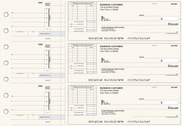 Tan Knit Itemized Invoice Business Checks