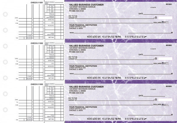 Purple Marble Multi Purpose Business Checks