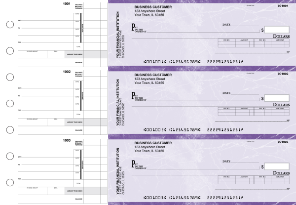 Purple Marble Invoice Business Checks