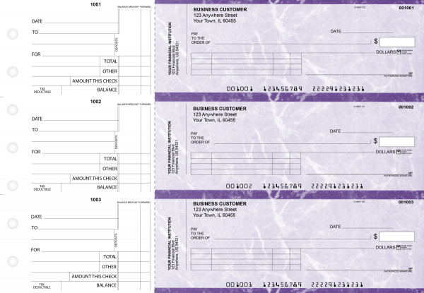 Purple Marble Standard Invoice Business Checks