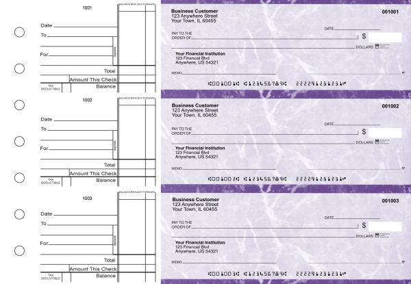 Purple Marble Standard Business Checks