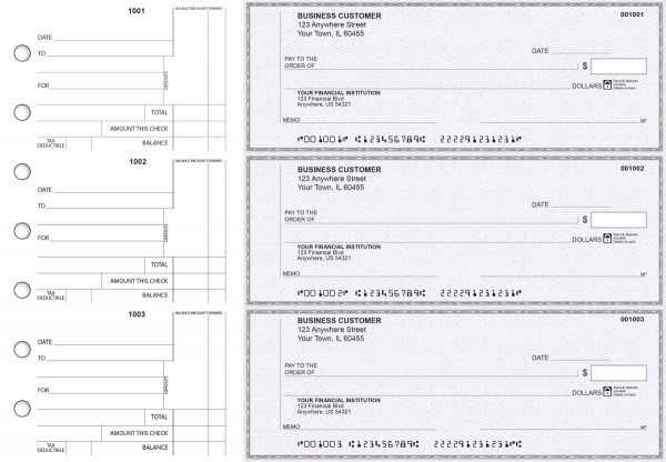 Purple Safety Standard Counter Signature Business Checks