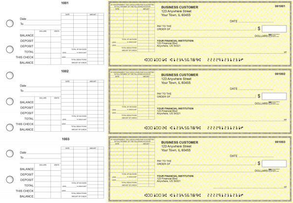 Yellow Safety General Itemized Invoice Business Checks