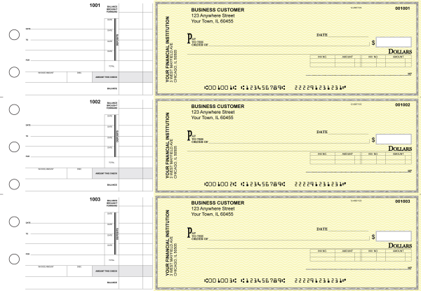 Yellow Safety Invoice Business Checks