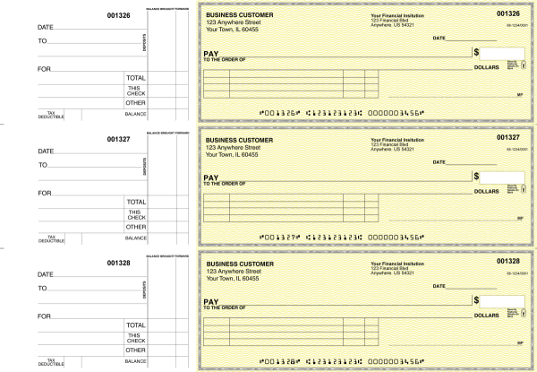 Yellow Safety Itemized Payment Business Checks