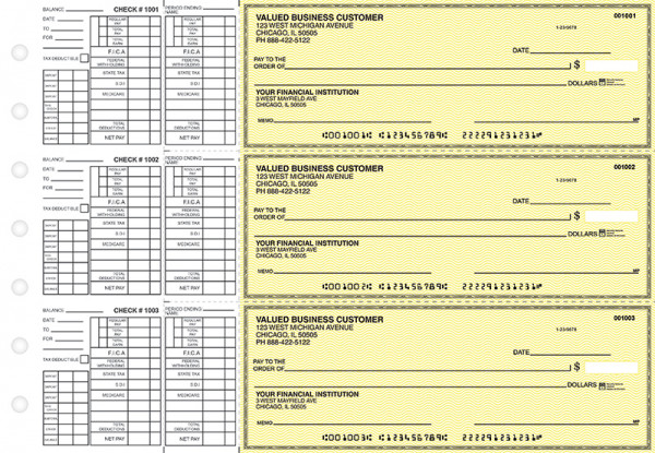 Yellow Safety Payroll Business Checks