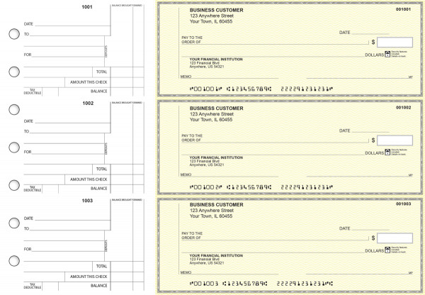 Yellow Safety Standard Counter Signature Business Checks