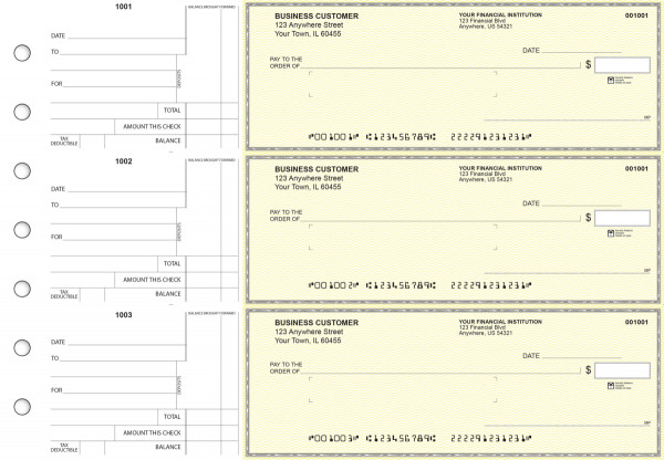 Yellow Safety Standard Mailer Business Checks