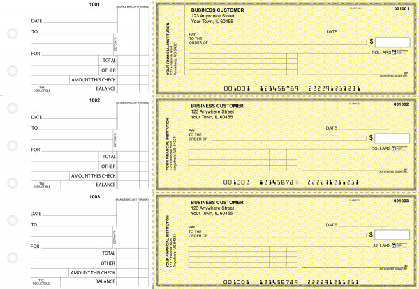 Yellow Safety Standard Invoice Business Checks