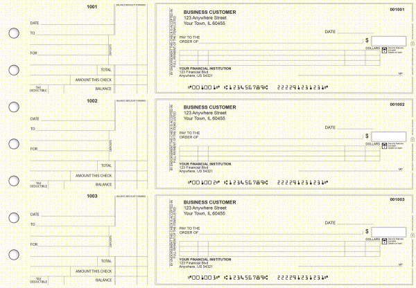 Yellow Knit Standard Itemized Counter Signature Business Checks