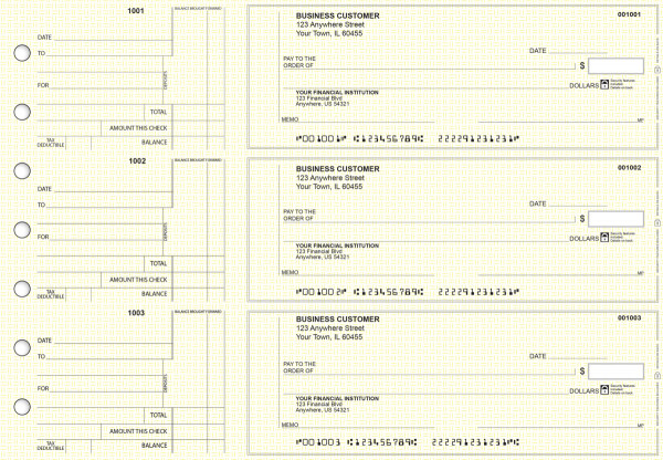 Yellow Knit Standard Counter Signature Business Checks