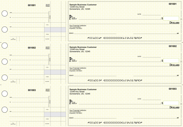Yellow Knit Standard Disbursement Business Checks
