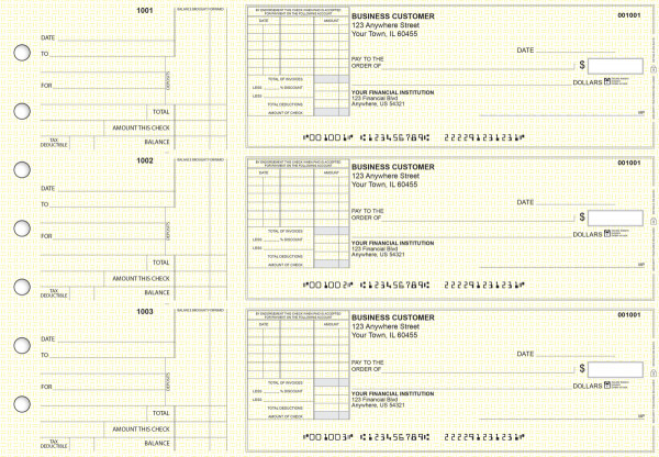 Yellow Knit Standard Itemized Invoice Business Checks