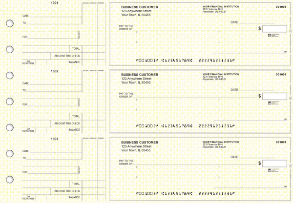 Yellow Knit Standard Mailer Business Checks