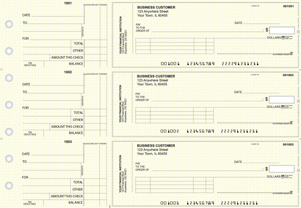 Yellow Knit Standard Invoice Business Checks