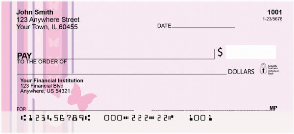Butterfly Stripes Personal Checks