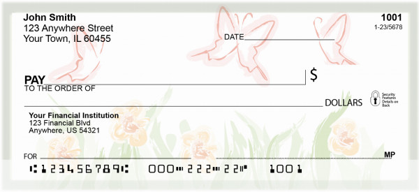 Watercolor Butterflies Personal Checks